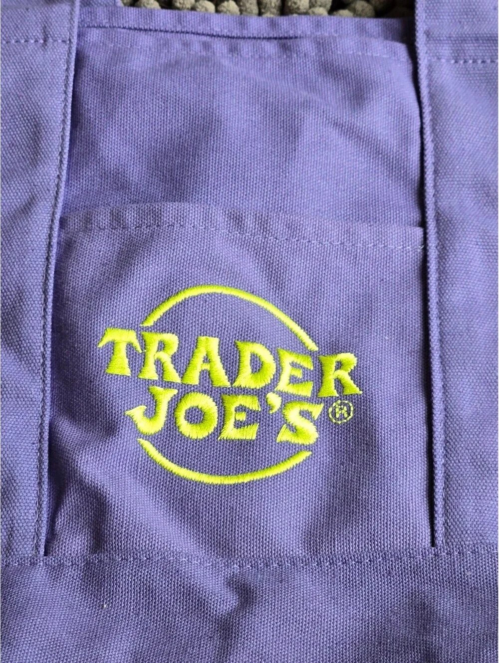Trader Joe's Purple Trick or Treat Canvas Tote Bag Halloween NWT Reusable